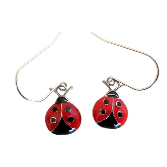 NEW Ladybug Pierced Earrings on Stainless Wires - Bug Nature  Jewelry Gift - Picture 1 of 5